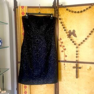 JCrew black lace strapless mini size 2